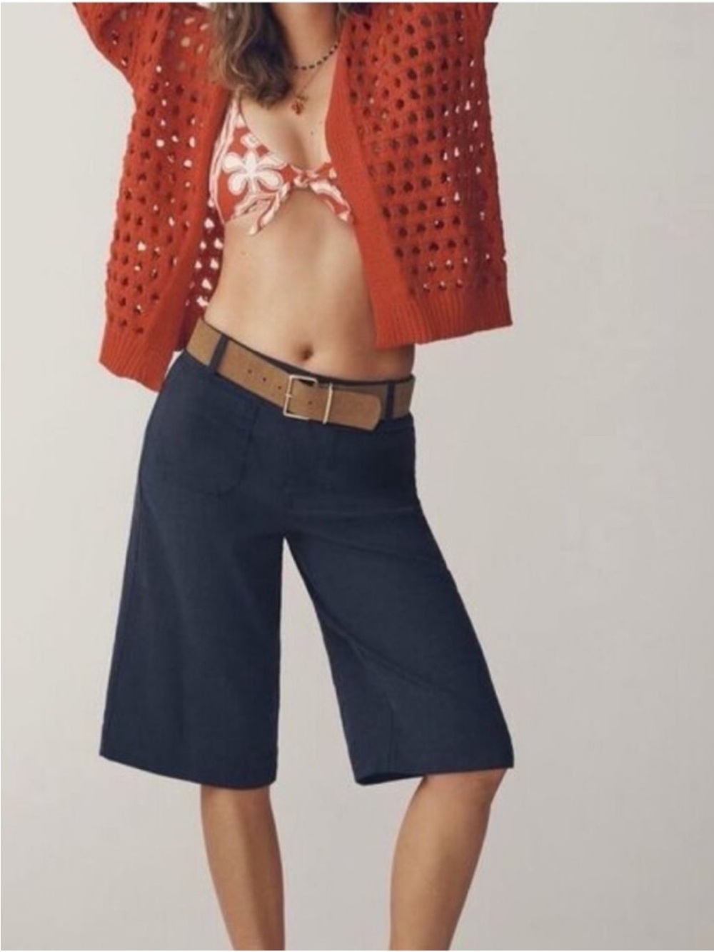 Anthropologie Colette Longline Linen Blend Shorts Size 25 NWT